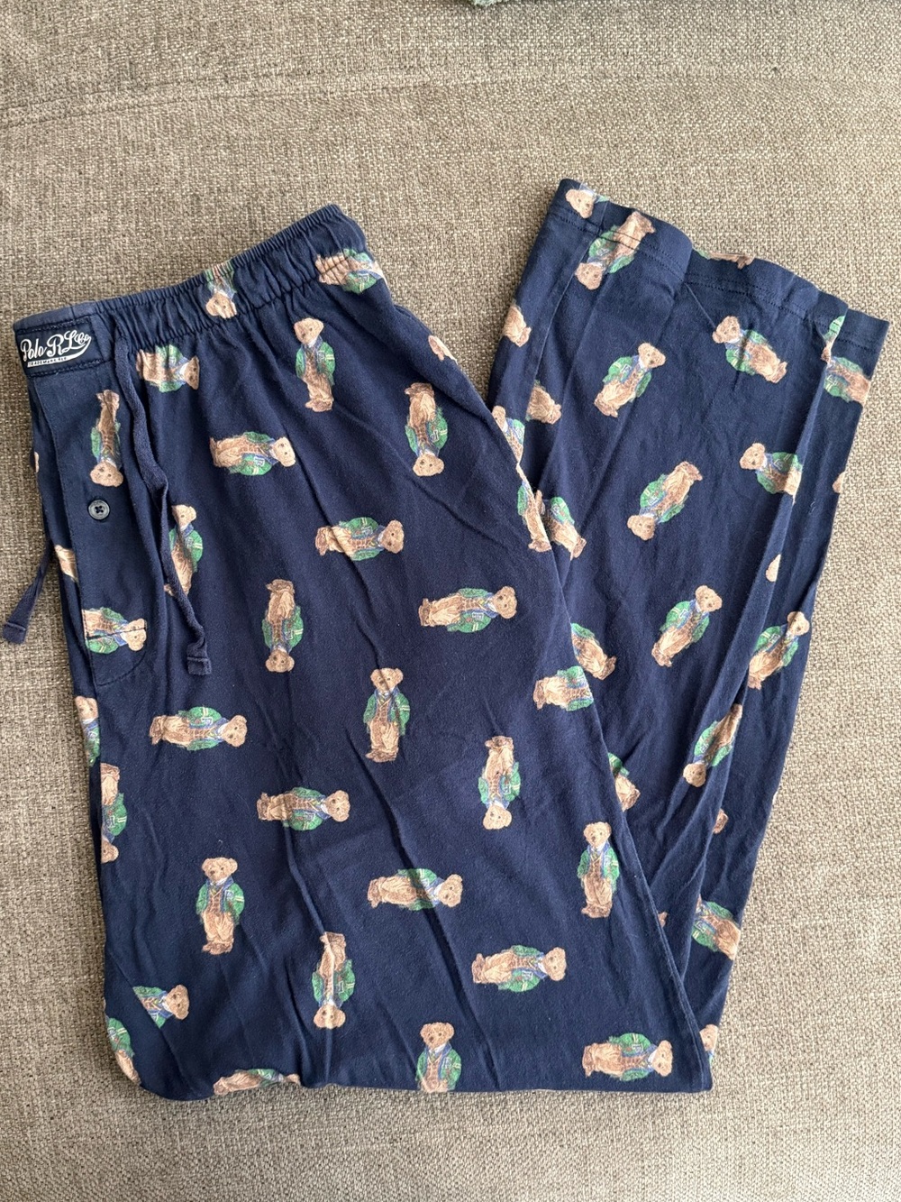 Polo by Ralph Lauren Navy Bear-Print Sweatpants